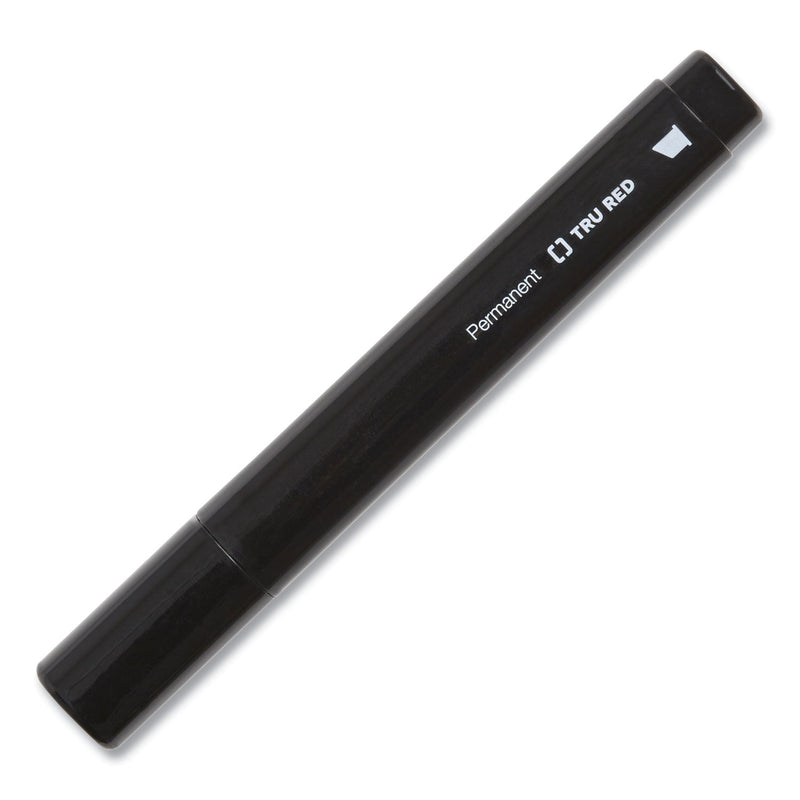 TRU RED Permanent Marker, Pen-Style, Extra-Fine Needle Tip, Black, 5/Pack (TUD24376618) Pack of 5