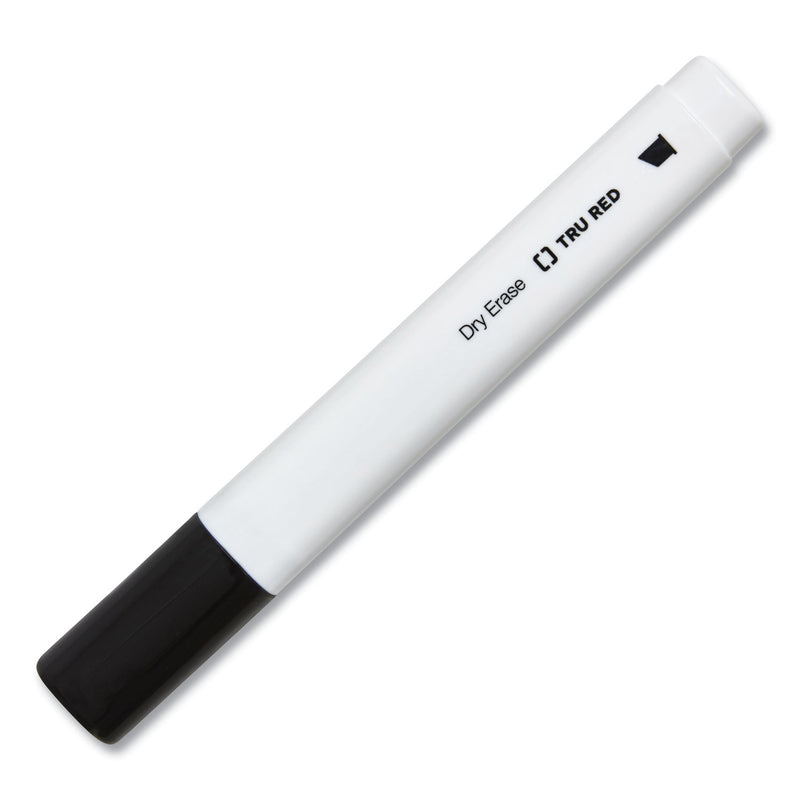 TRU RED Dry Erase Marker, Tank-Style, Medium Chisel Tip, Black, 4/Pack (TUD24376614) Pack of 4