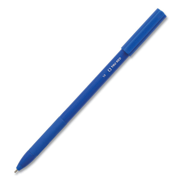 TRU RED™ Gripped Ballpoint Pen, Stick, Medium 1 mm, Blue Ink, Blue Barrel, 60/Pack (TUD24328146)
