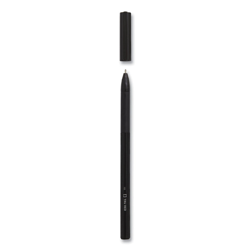 TRU RED Gripped Ballpoint Pen, Stick, Medium 1 mm, Black Ink, Black Barrel, Dozen (TUD24328148) 1 Dozen