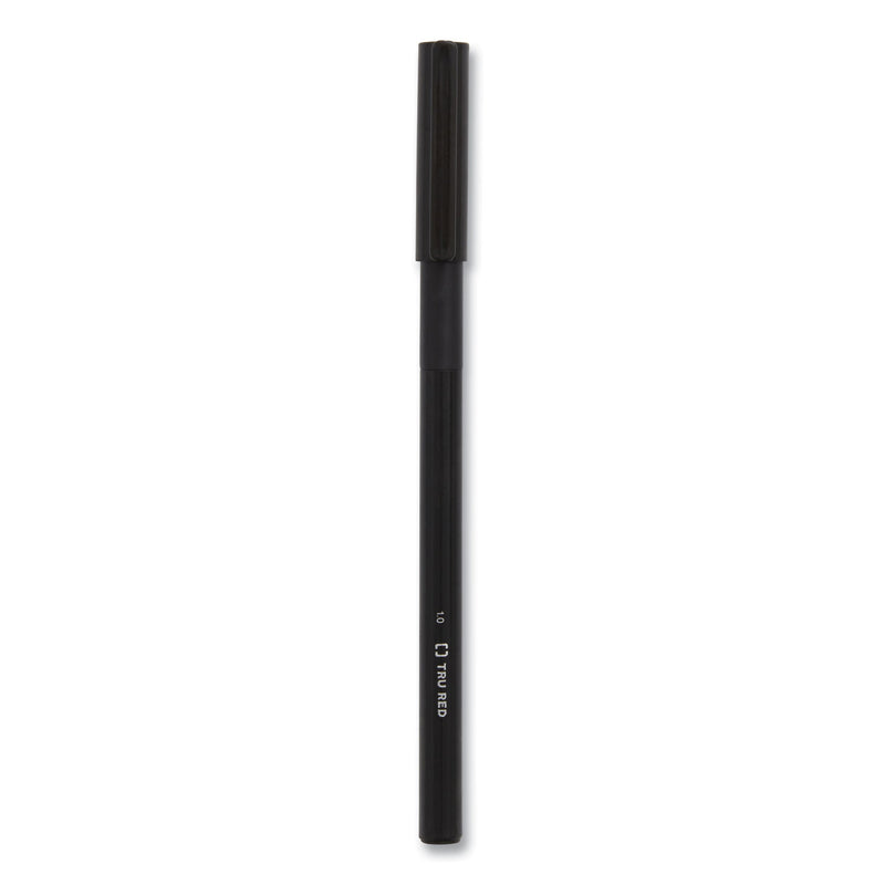TRU RED Gripped Ballpoint Pen, Stick, Medium 1 mm, Black Ink, Black Barrel, Dozen (TUD24328148) 1 Dozen