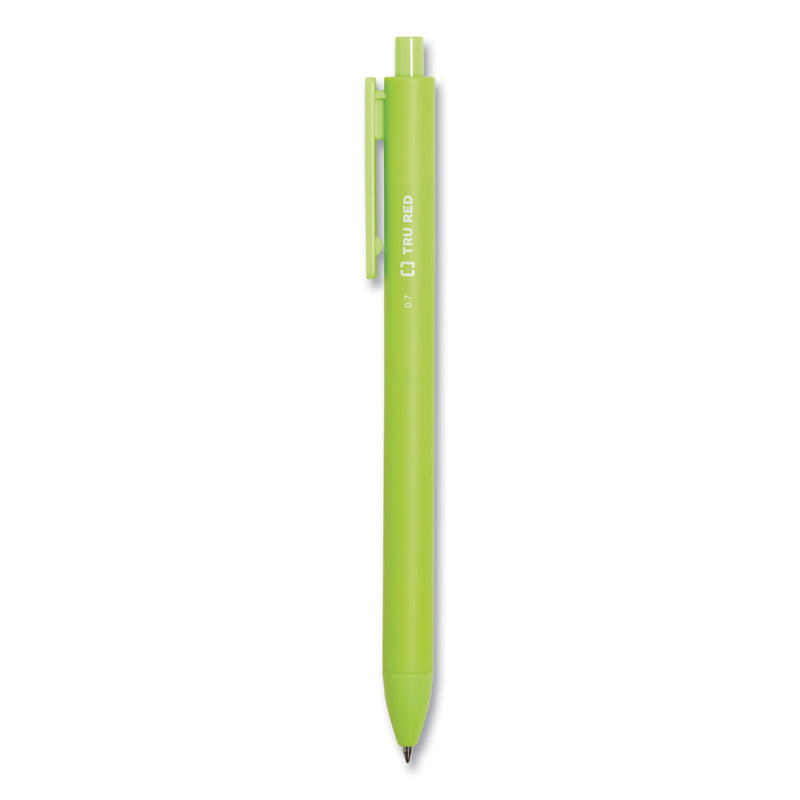 TRU RED™ Quick Dry Gel Pen, Retractable, Medium 0.7 mm, Assorted Ink and Barrel Colors, 12/Pack (TUD24377019) Pack of 12