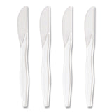 Perk Mediumweight Plastic Cutlery, Knife, White, 1,000/Pack (PRK24390988) Pack of 1000