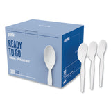 Perk™ Eco-ID Mediumweight Compostable Cutlery, Teaspoon, White, 300/Pack (PRK24394118)