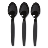 Perk Heavyweight Plastic Cutlery, Teaspoon, Black, 100/Pack (PRK24390993) Pack of 100