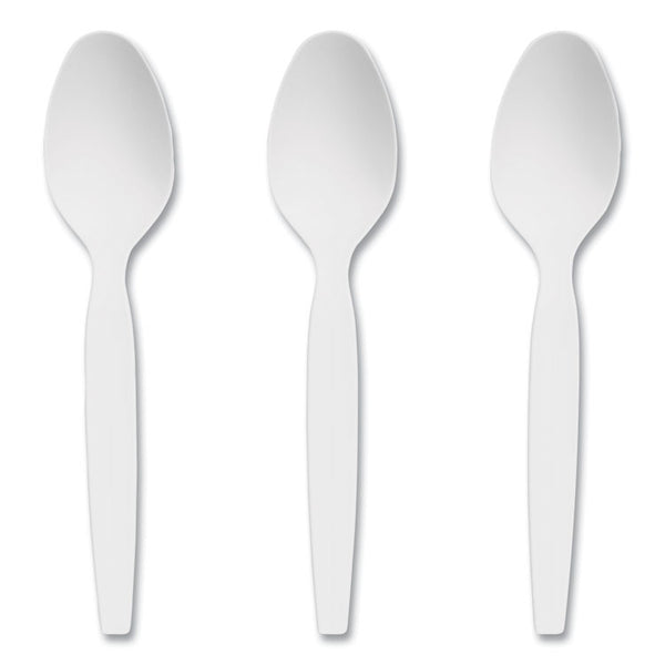 Perk™ Heavyweight Plastic Cutlery, Teaspoon, White, 100/Pack (PRK24390995)
