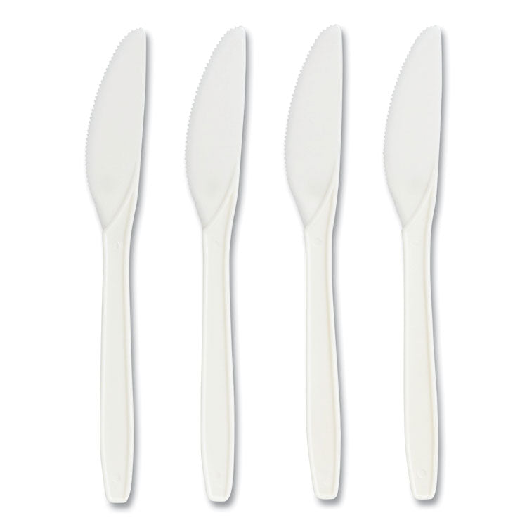 Perk™ Mediumweight Plastic Cutlery, Knife, White, 300/Pack (PRK24390991) Pack of 300