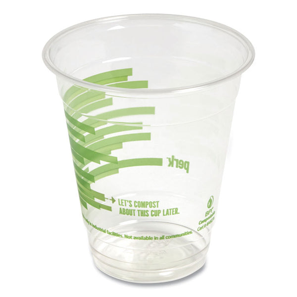 Perk™ Eco-ID Compostable PLA Corn Plastic Cold Cups, 12 oz, Clear/Green, 50/Pack, 6 Packs/Carton (PRK24394121)