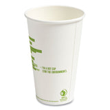 Perk™ Eco-ID Compostable Paper Hot Cups, 16 oz, White/Green, 50/Pack, 6 Packs/Carton (PRK24394126)