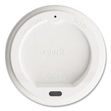 Perk™ Plastic Hot Cup Lids, Fits 10 oz, 12 oz, 16 oz Cups, White, 50/Pack (PRK24404337)