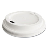 Perk™ Plastic Hot Cup Lids, Fits 10 oz, 12 oz, 16 oz Cups, White, 50/Pack (PRK24404337)