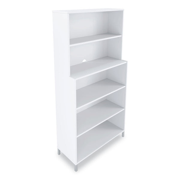 Union & Scale™ Essentials Laminate Bookcase, Five-Shelf, 35.8w x 14.9d x 72h, White (UOS24398952)