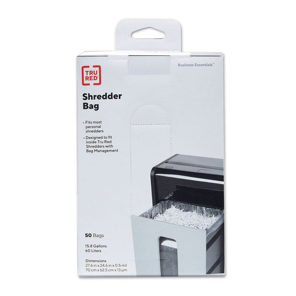 TRU RED™ Shredder Bags, 15.8 gal Capacity, 50/Box (TUD424154)