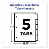 Office Essentials™ Plastic Insertable Dividers, 5-Tab, 11 x 8.5, Assorted Tabs, 1 Set (AVE11465)