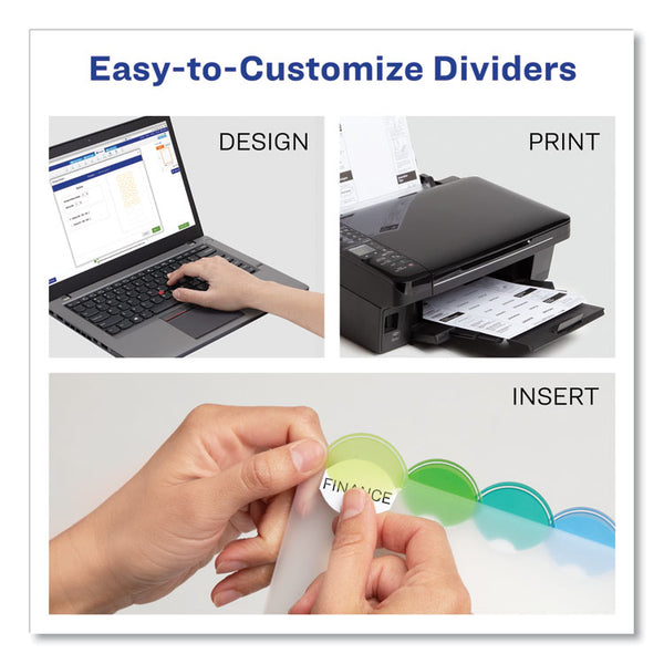 Avery® Insertable Style Edge Tab Plastic Dividers, 8-Tab, 11 x 8.5, Translucent, 1 Set (AVE11201)