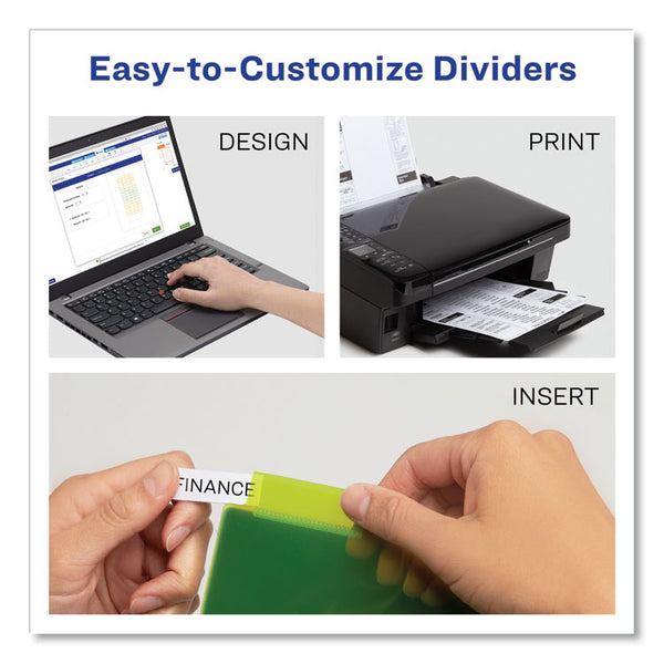 Avery® Insertable Big Tab Plastic 2-Pocket Dividers, 5-Tab, 11.13 x 9.25, Assorted, 1 Set (AVE11906)