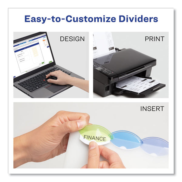 Avery® Insertable Style Edge Tab Plastic Dividers, 5-Tab, 11 x 8.5, Translucent, 1 Set (AVE11200)