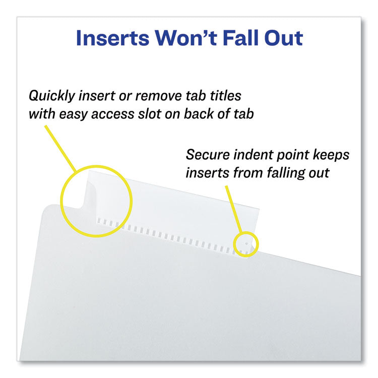 Avery® Insertable Big Tab Dividers, 8-Tab, 11.13 x 9.25, White, Clear Tabs, 1 Set (AVE11223)