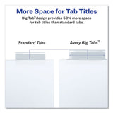 Avery® Insertable Big Tab Dividers, 5-Tab, Single-Sided Copper Edge Reinforcing, 11.13 x 9.25, White, Clear Tabs, 1 Set (AVE11221)