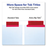 Avery® Insertable Big Tab Dividers, 8-Tab, Double-Sided Gold Edge Reinforcing, 11 x 8.5, White, Assorted Tabs, 1 Set (AVE11123)