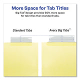 Avery® Insertable Big Tab Dividers, 8-Tab, Double-Sided Gold Edge Reinforcing, 11 x 8.5, Buff, Clear Tabs, 1 Set (AVE11112)