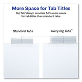 Avery® Insertable Big Tab Dividers, 5-Tab, Double-Sided Gold Edge Reinforcing, 11 x 8.5, White, Clear Tabs, 1 Set (AVE11122)