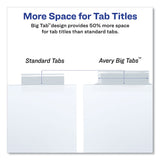 Avery® Insertable Big Tab Dividers, 8-Tab, Double-Sided Gold Edge Reinforcing, 11 x 8.5, White, Clear Tabs, 1 Set (AVE11124)