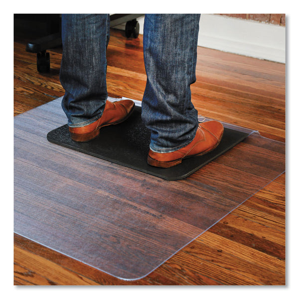 ES Robbins® Sit or Stand Mat for Carpet or Hard Floors, 36 x 53 with Lip, Clear/Black (ESR184612)