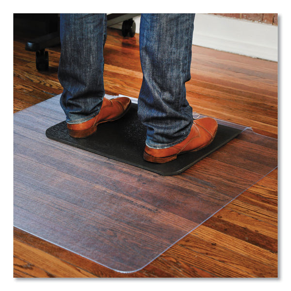 ES Robbins® Sit or Stand Mat for Carpet or Hard Floors, 36 x 53 with Lip, Clear/Black (ESR184612) Each