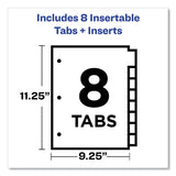 Avery® Insertable Big Tab Dividers, 8-Tab, 11.13 x 9.25, White, Clear Tabs, 1 Set (AVE11223)