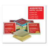 Universal® Fan-Folded Self-Stick Pop-Up Note Pads, 3" x 3", Assorted Pastel Colors, 100 Sheets/Pad, 12 Pads/Pack (UNV35619) Pack of 12