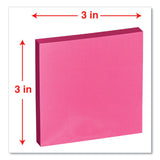 Universal® Self-Stick Note Pads, 3" x 3", Assorted Neon Colors, 100 Sheets/Pad, 12 Pads/Pack (UNV35612) Pack of 12