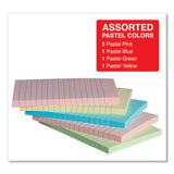 Universal® Self-Stick Note Pads, Note Ruled, 4" x 6", Assorted Pastel Colors, 100 Sheets/Pad, 5 Pads/Pack (UNV35616) Pack of 5