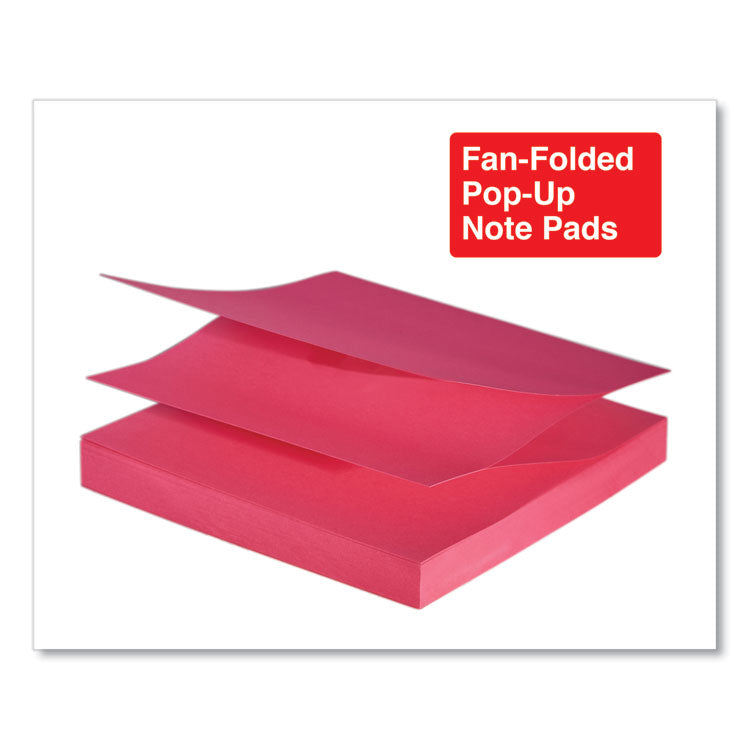 Universal® Fan-Folded Self-Stick Pop-Up Note Pads, 3" x 3", Assorted Neon Colors, 100 Sheets/Pad, 12 Pads/Pack (UNV35617)
