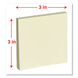 Universal® Fan-Folded Self-Stick Pop-Up Note Pads, 3" x 3", Yellow, 100 Sheets/Pad, 12 Pads/Pack (UNV35664)