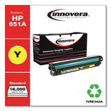 Innovera® Remanufactured Yellow Toner, Replacement for 651A (CE342A), 13,500 Page-Yield (IVRE342A)