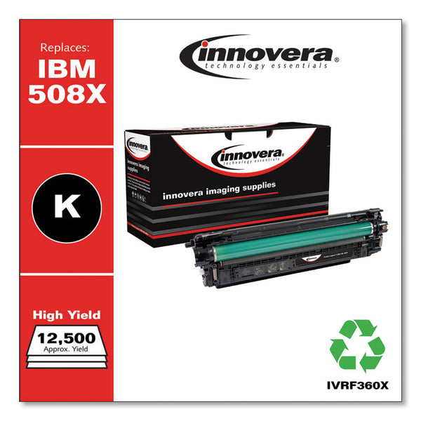 Innovera® Remanufactured Black High-Yield Toner, Replacement for 508X (CF360X), 12,500 Page-Yield (IVRF360X) Each