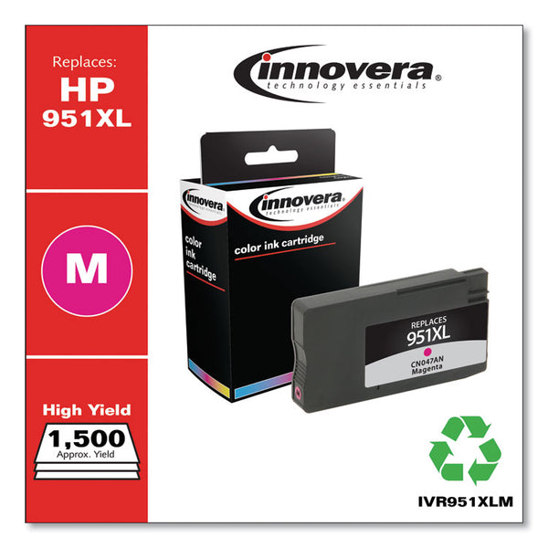 Innovera® Remanufactured Magenta High-Yield Ink, Replacement for 951XL (CN047AN), 1,500 Page-Yield (IVR951XLM) Each