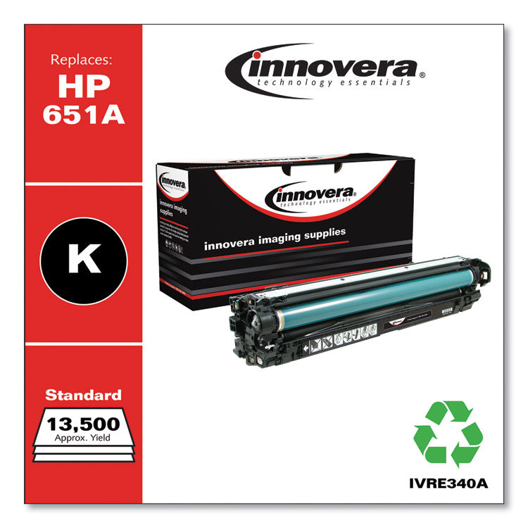 Innovera® Remanufactured Black Toner, Replacement for 651A (CE340A), 16,000 Page-Yield (IVRE340A)