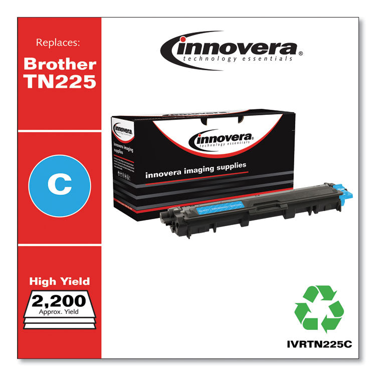 Innovera® Remanufactured Cyan High-Yield Toner, Replacement for TN225C, 2,200 Page-Yield, Ships in 1-3 Business Days (IVRTN225C) Each