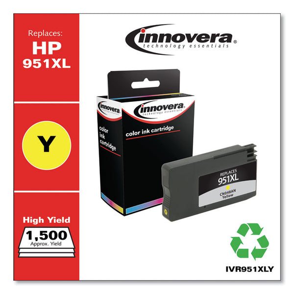 Innovera® Remanufactured Yellow High-Yield Ink, Replacement for 951XL (CN048AN), 1,500 Page-Yield (IVR951XLY) Each