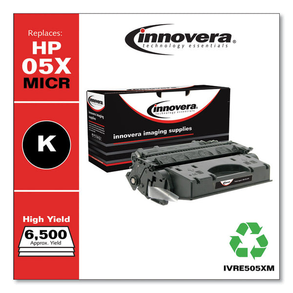 Innovera® Remanufactured Black High-Yield MICR Toner, Replacement for 05XM (CE505XM), 6,500 Page-Yield (IVRE505XM) Each