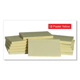 Universal® Self-Stick Note Pads, 3" x 5", Yellow, 100 Sheets/Pad, 12 Pads/Pack (UNV35672)