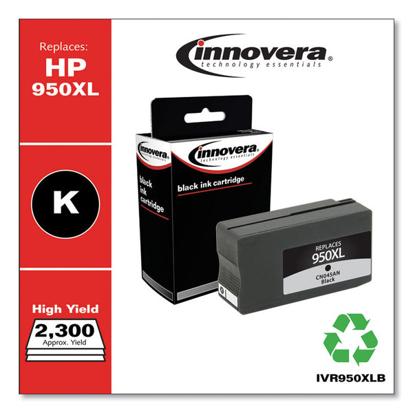 Innovera® Remanufactured Black High-Yield Ink, Replacement for 950XL (CN045AN), 2,300 Page-Yield (IVR950XLB) Each