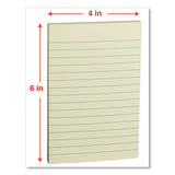 Universal® Self-Stick Note Pads, Note Ruled, 4" x 6", Yellow, 100 Sheets/Pad, 12 Pads/Pack (UNV35673)