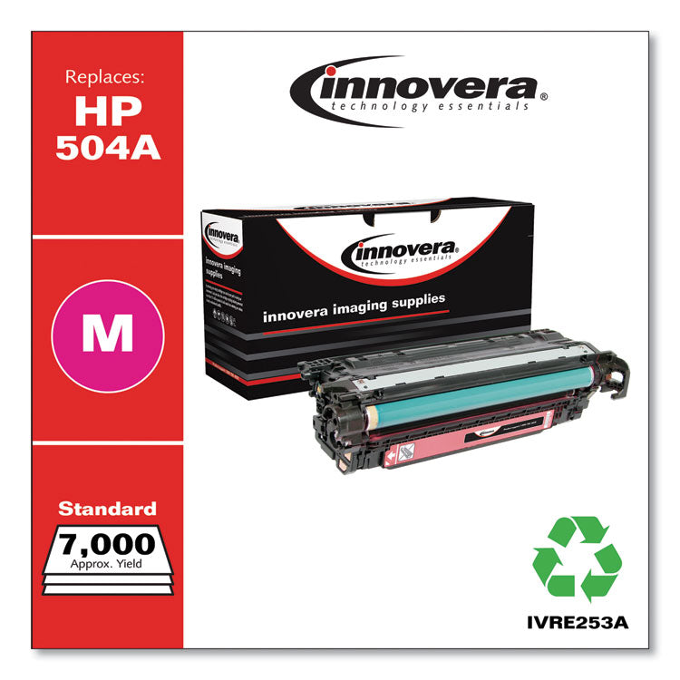 Innovera® Remanufactured Magenta Toner, Replacement for 504A (CE253A), 7,000 Page-Yield (IVRE253A) Each