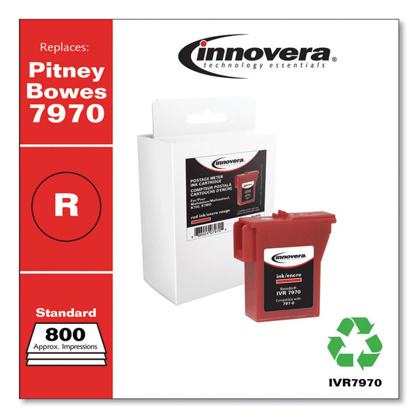 Innovera® Compatible Red Postage Meter Ink, Replacement for 797-0 (7970), 800 Page-Yield (IVR7970) Each