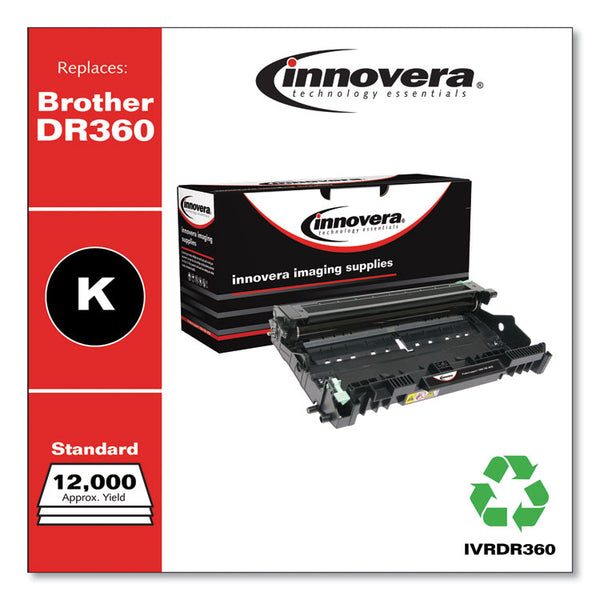 Innovera® Remanufactured Black Drum Unit, Replacement for DR360, 12,000 Page-Yield, Ships in 1-3 Business Days (IVRDR360)