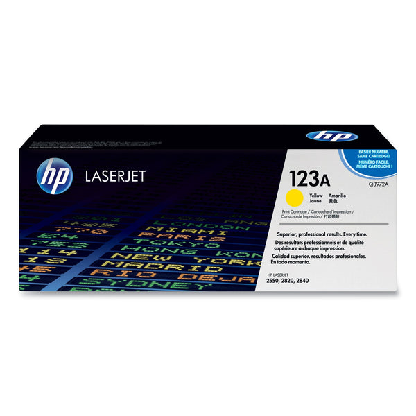 HP HP 123A, (Q3972A) Yellow Original LaserJet Toner Cartridge (HEWQ3972A)