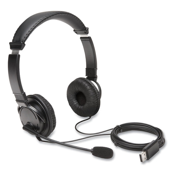 Kensington® Hi-Fi Headphones with Microphone, 6 ft Cord, Black (KMWK97601WW)